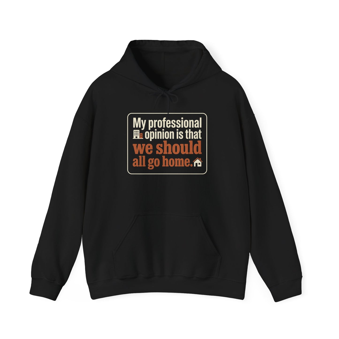 'My professional opinion is that we should all go home.' Hoodie — Funny Work From Home Sweatshirt