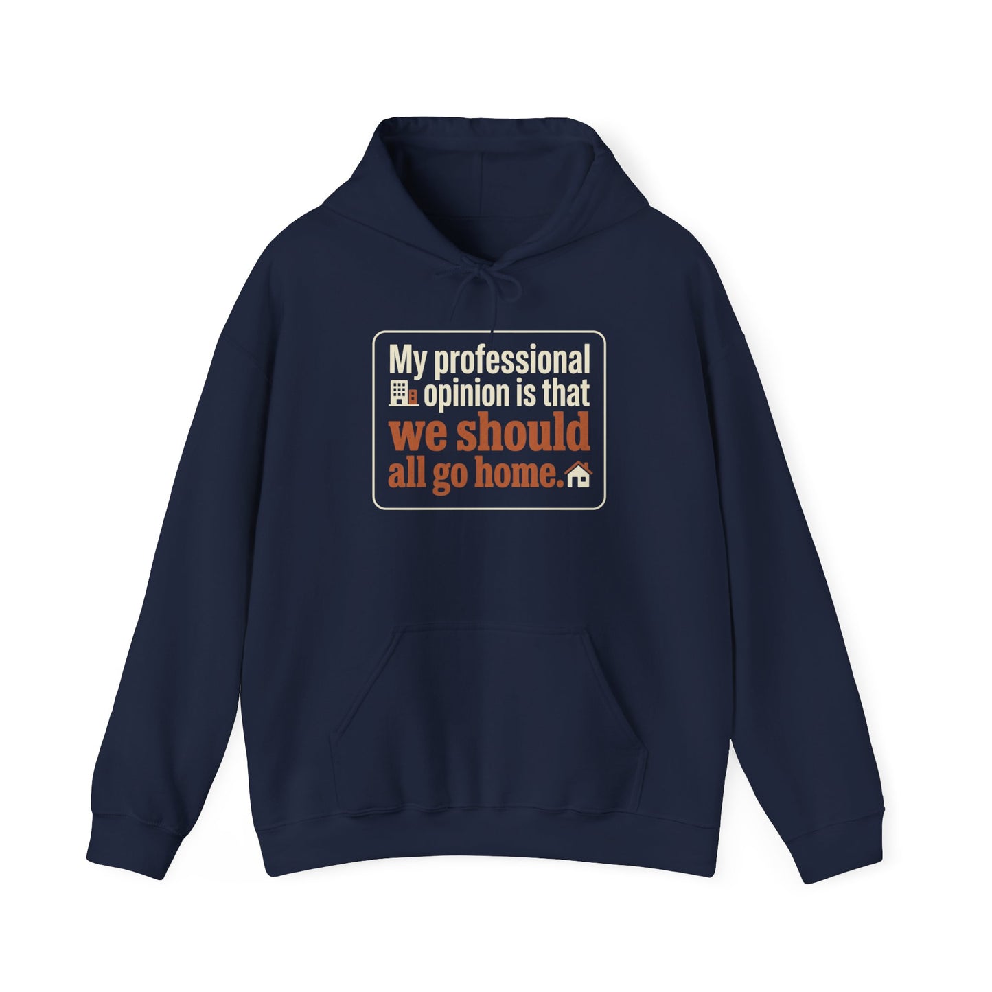 'My professional opinion is that we should all go home.' Hoodie — Funny Work From Home Sweatshirt