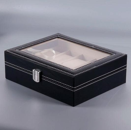 10-Slot Premium Leather Watch Display & Storage Case