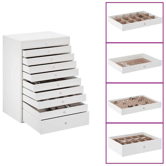 10-Tier Large Jewelry Box Organizer with Watch Holders & Drawers